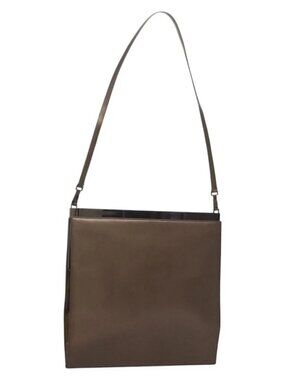 GUCCI Shoulder Bag Leather Outlet Brown 004 0406 0492 Auth bs26083